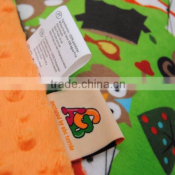 Lovely designs durable customized printing soft touch baby quilt