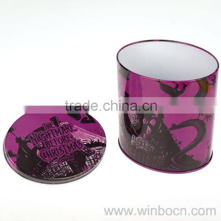 Oval-shape multipurpose tin box tea box