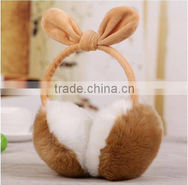 Two Colored Soft Cony Hair Kids Earmuffs