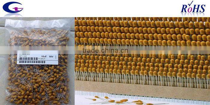 light weight 4.7 micro farad dipped tantalum capacitor supplier