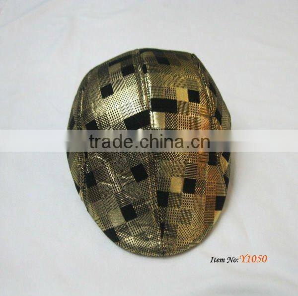 Fashion checked peak hat for men