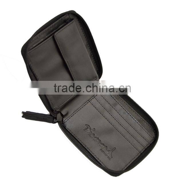 custom zipper leather wallet for men or women