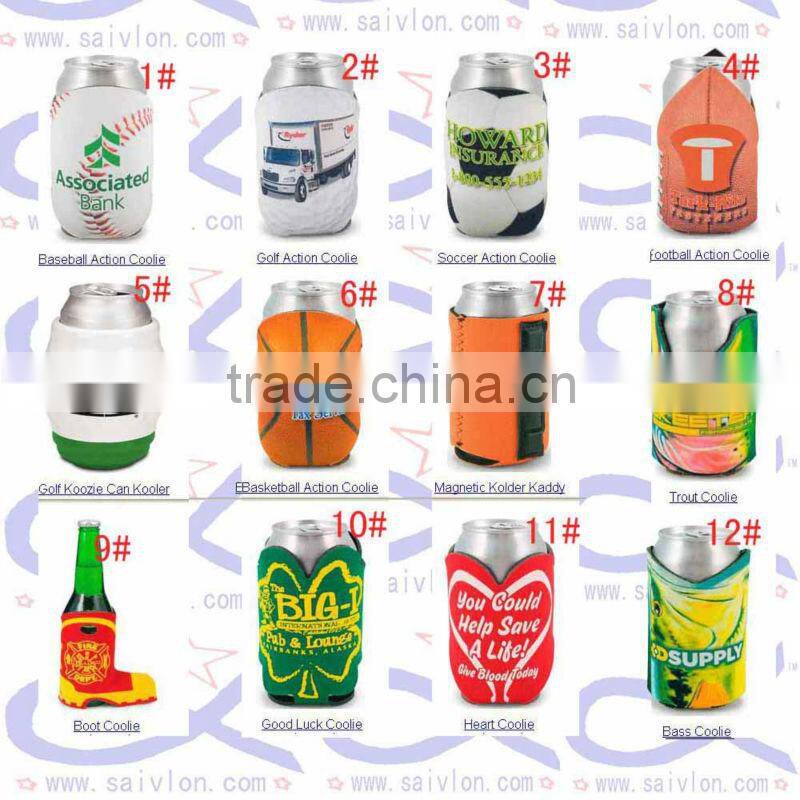 Neoprene beer can cooler holder with handle