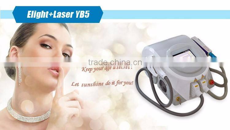 CE approved imported lamp 2 IN 1 elight IPL long pulsed nd yag laser hair removal