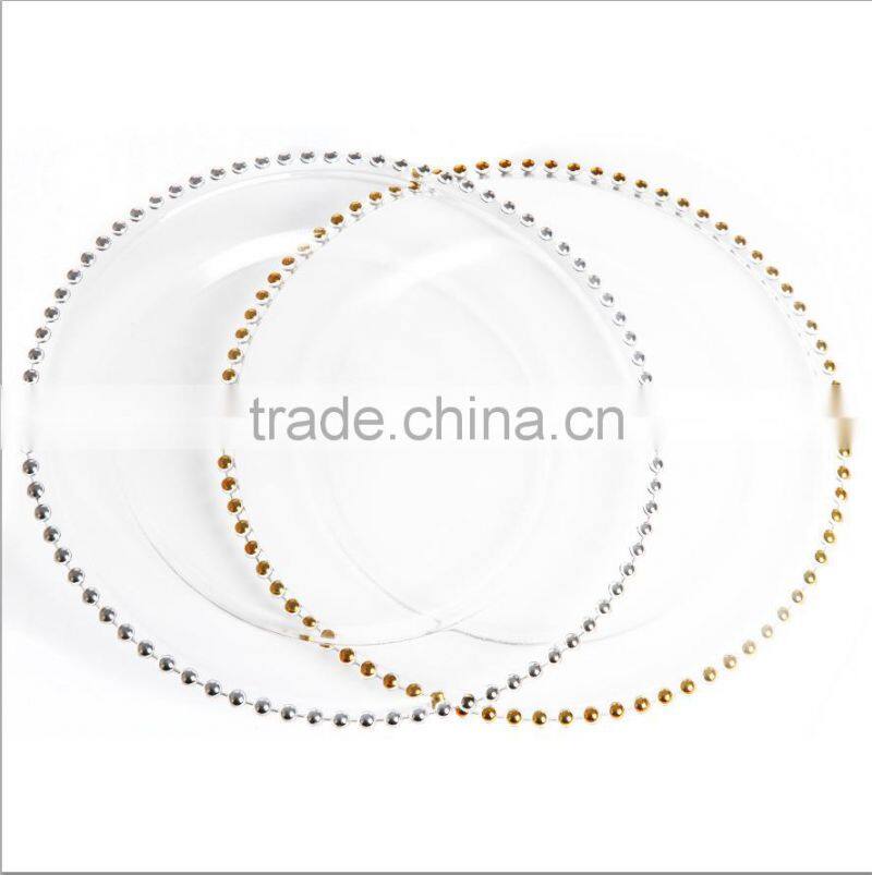 LCK006 silver charger plates for hotel and restaurant