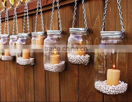 18 ounce round glass material candle holder and colored printing