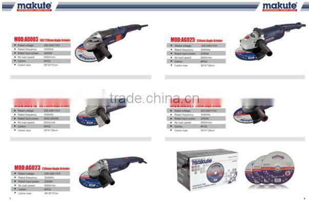 Hot Sales China Best Professional MKTAG027 Electric Mini Angle Grinder with 6000rpm, 230mm disc, 2350w