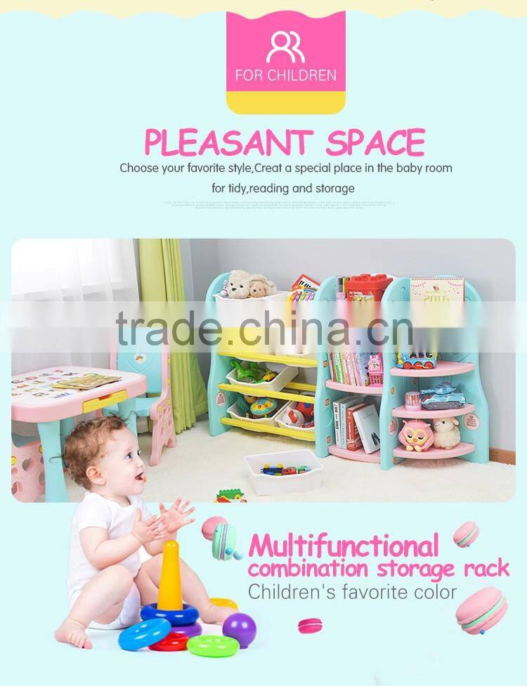 Children's bookcase kids plastic toy storage shelf
