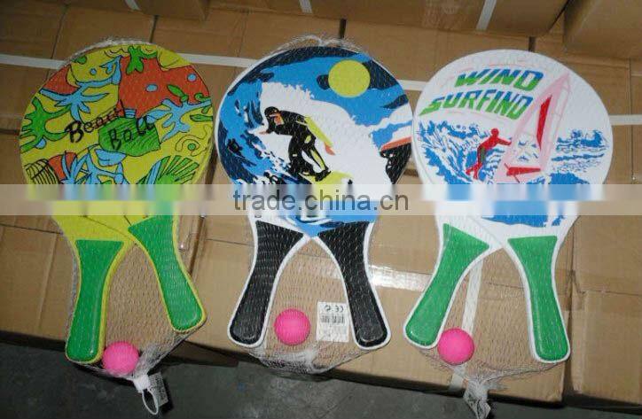 wooden beach games/beach balls/cartoon beach racket