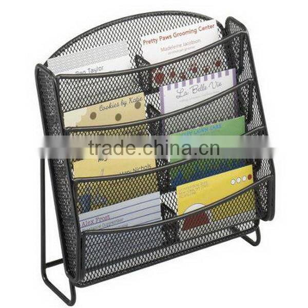 Wire mesh metal business card display rack