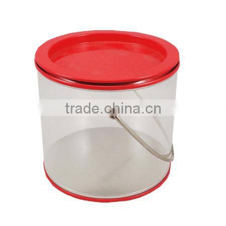oval-shaped metal PVC tin bucket with handle