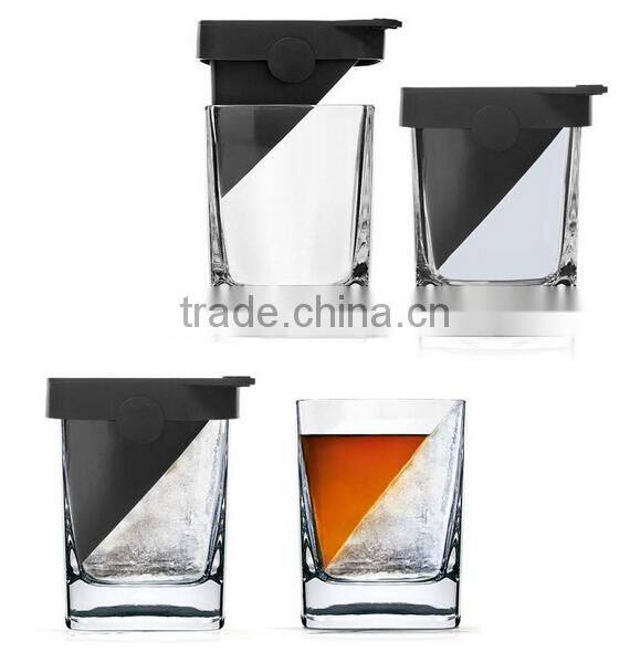 Whiskey Glass with Silicone Ice Form