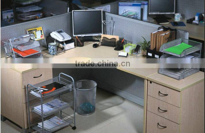 Metal Mesh Trolly Organizer Shelves Handle Portable storage rack