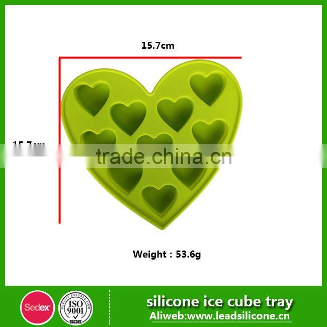 Heart Shaped Silicone Ice Tray,Non-toxic Colorful Flexible Durable Silicone Ice Tray