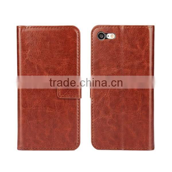 Mobile phone leather case for iphone,wallet PU Leather Case Cover with Card Slot Photo Frame For iPhone 7