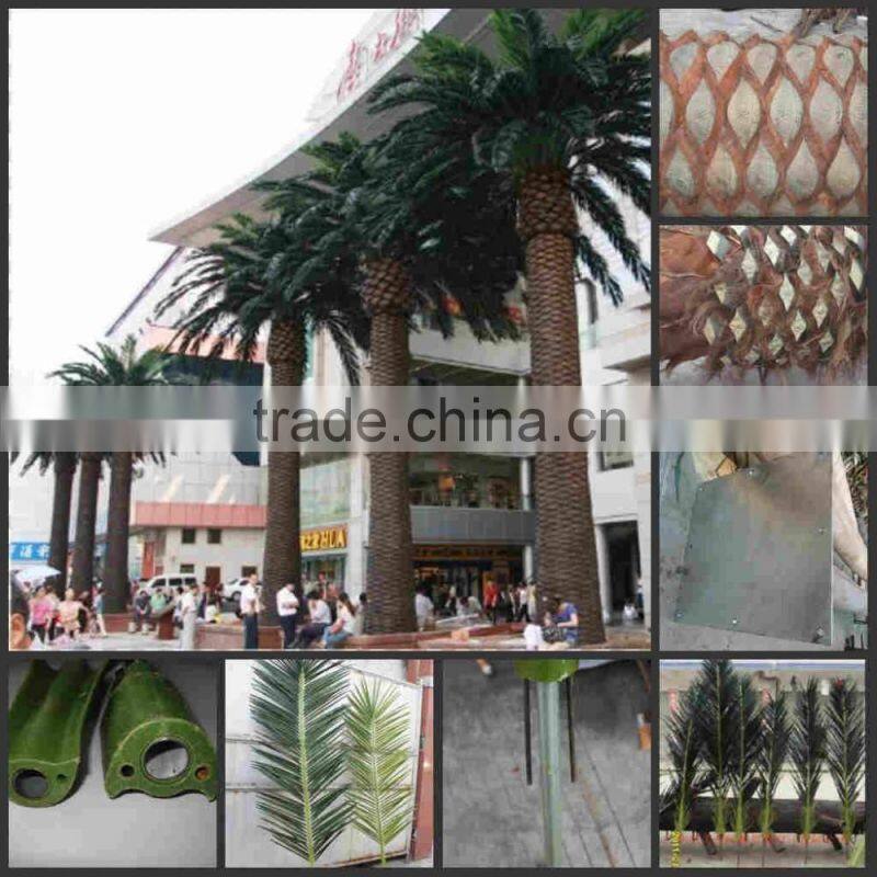 CHY020936 Fiberglass palm tree trunk with plam tree leaf