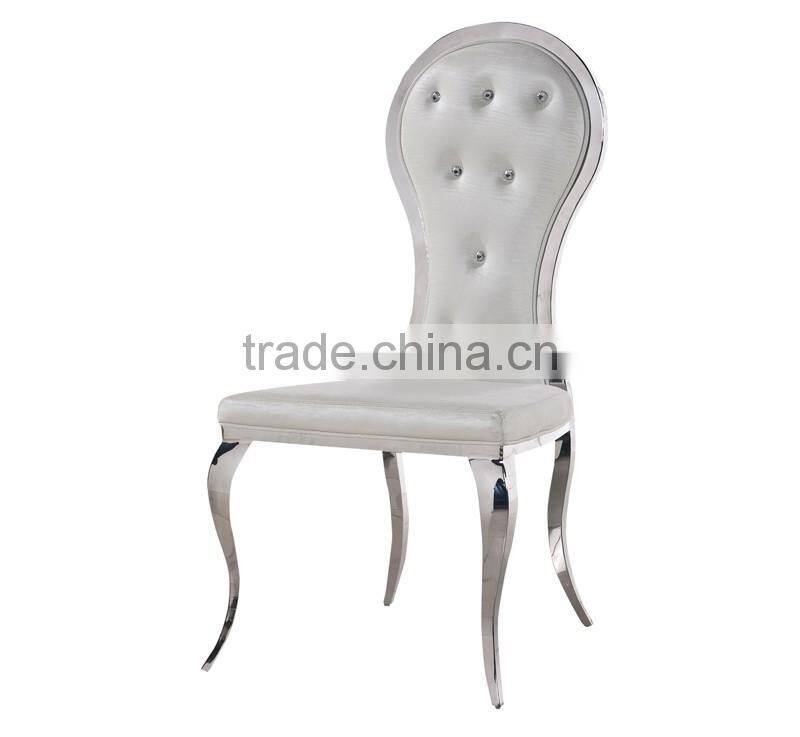 elegant white PU banquet weeding chair with button