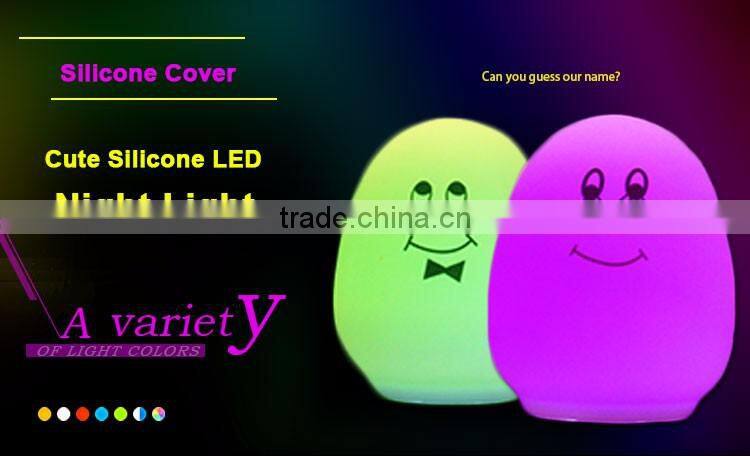 silicone cover children flexible egg shaped mood led egg light