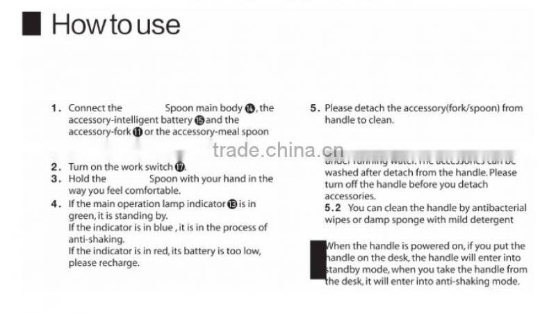 GYENNO Intelligent Control Modules Anti-Tremble Gyroscopic Spoon and Fork Set For Parkinson patients