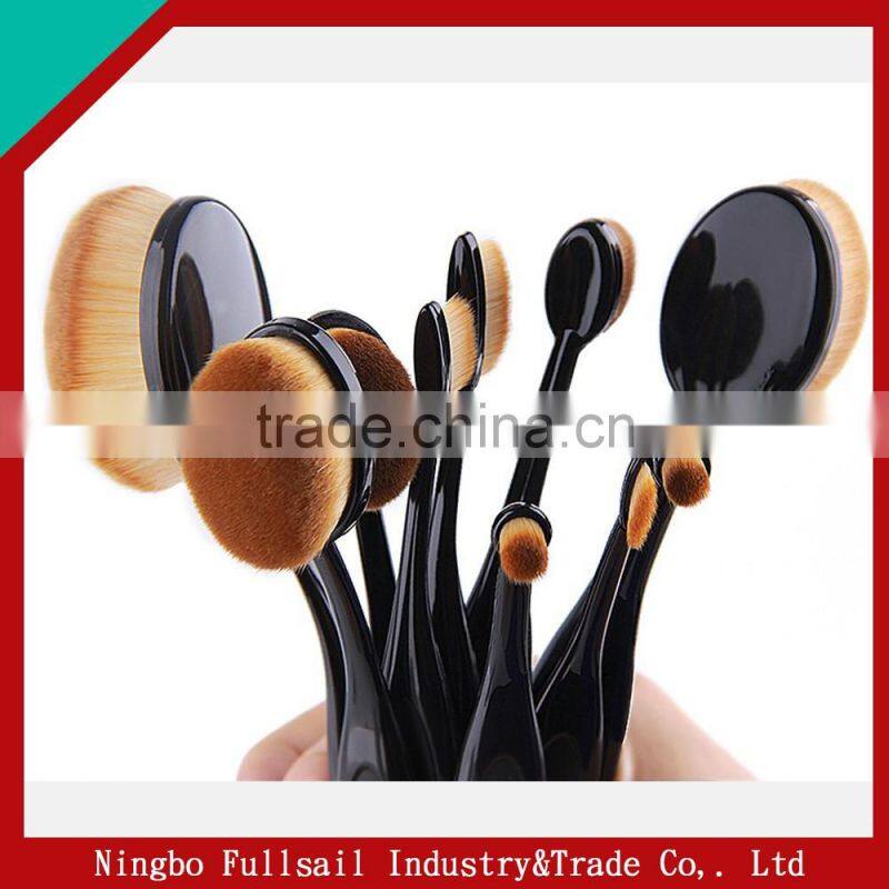 Newest Hot Sell Oval Tooth Brush Makeup Brush Set 10 pcs / 5 pcs Golden Beauty makeup brushes
