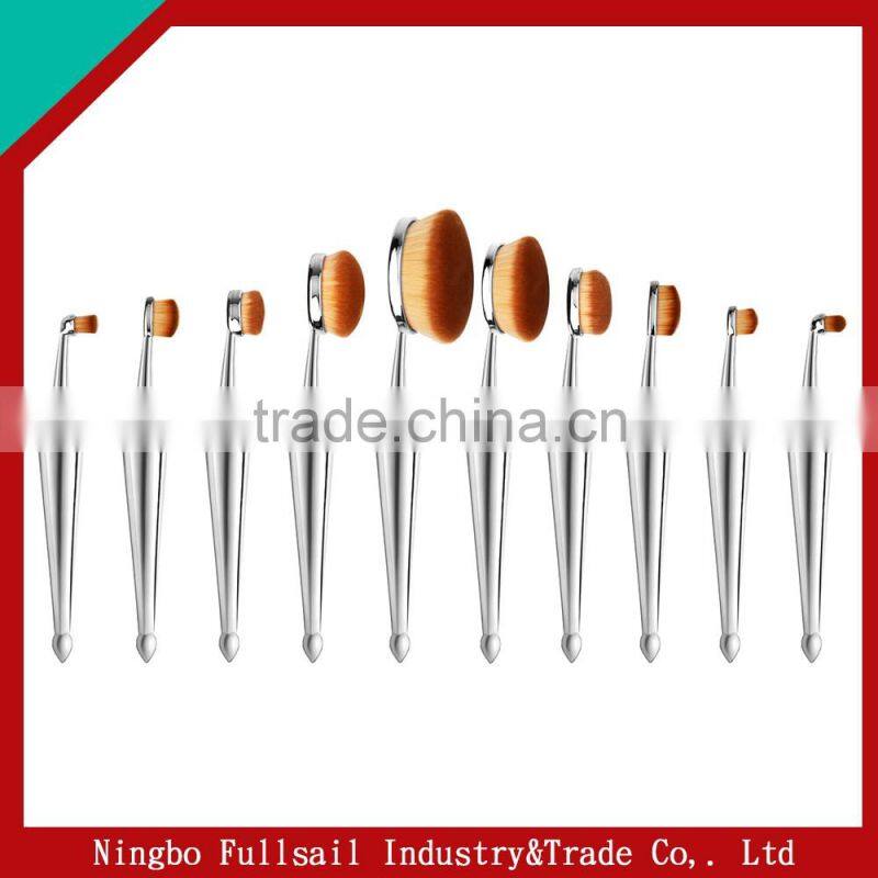 Newest Hot Sell Oval Tooth Brush Makeup Brush Set 10 pcs / 5 pcs Golden Beauty makeup brushes