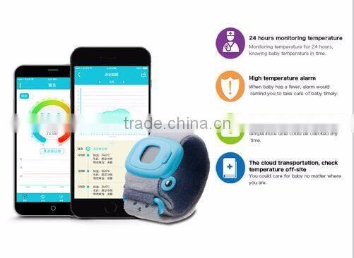 Wearable Smart Electronic Fever Monitor with LCD Display, Baby thermometer, alarm monitoring device with Bluetooth