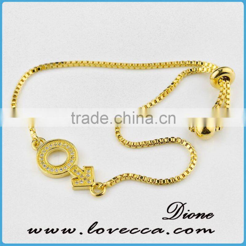 New arrival 24k real gold real platinum Cubic Zirconia jewelry Micro Pave bracelet