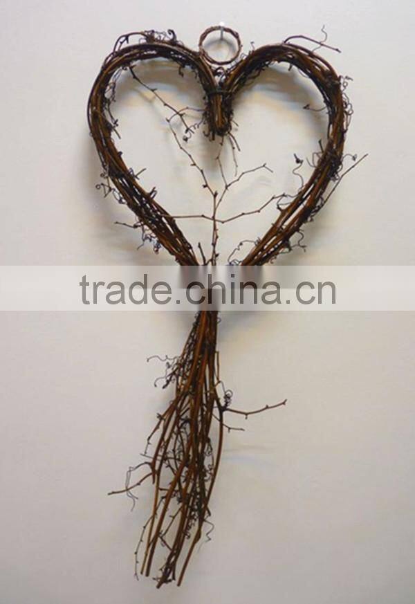 Weaving heart shape Wedding Decoration Christmas natural ornament hanging wreath
