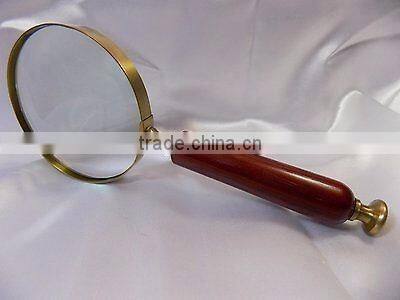 brass large magnifing glass for office used