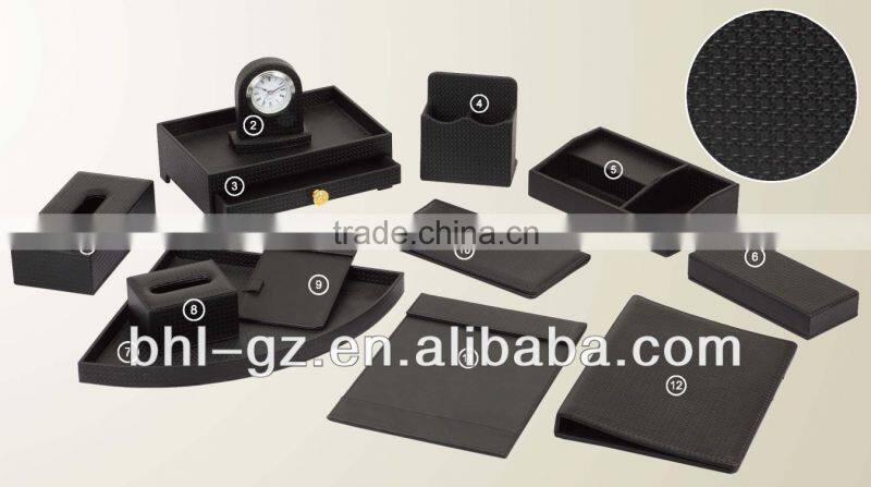 Hotel leather product,leather desk set series for hotel guest room,PW-100