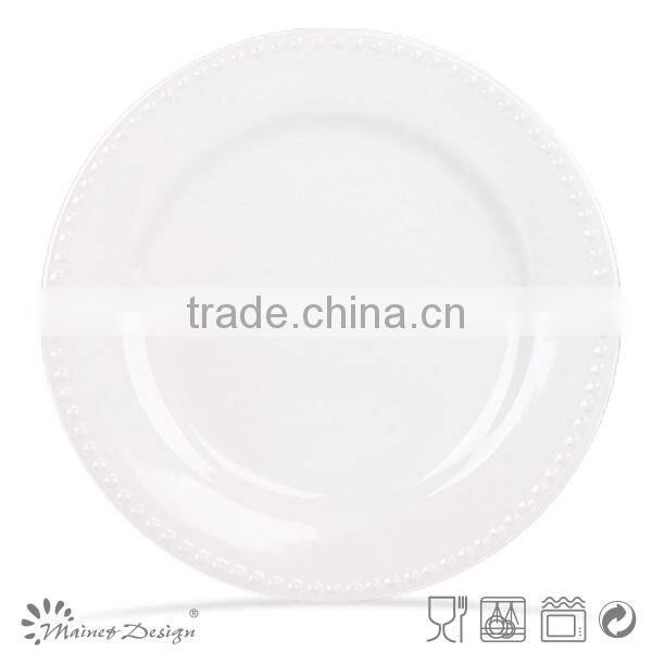 ceramic embossed plate new design solid colour