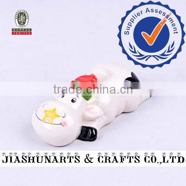 Cute Lies Prone Cows Ceramic Table Decoration