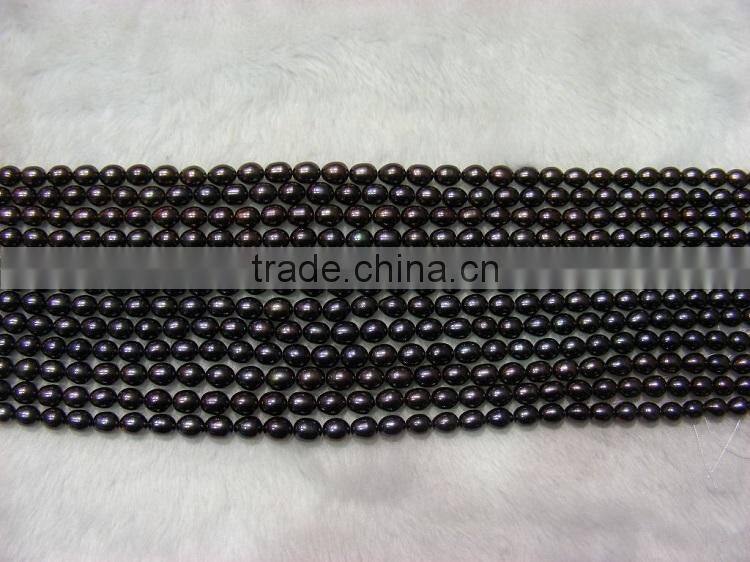 AAA 16 inches 9-10mm brown rice shape freshwater pearl strand