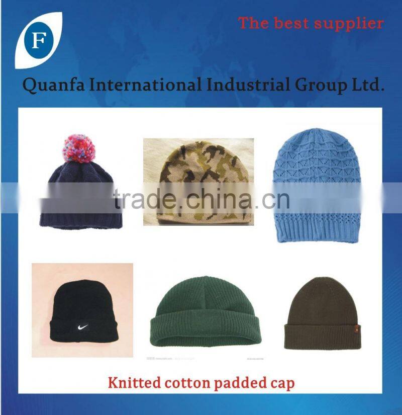 Knitted cotton padded cap