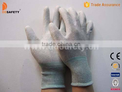 DDSAFETY Wholesale Carbon Fiber With White PU Glove Safety Gloves