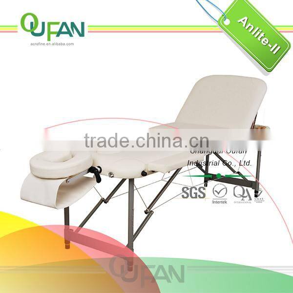 White Leather Aluminum Legs Folding Tables