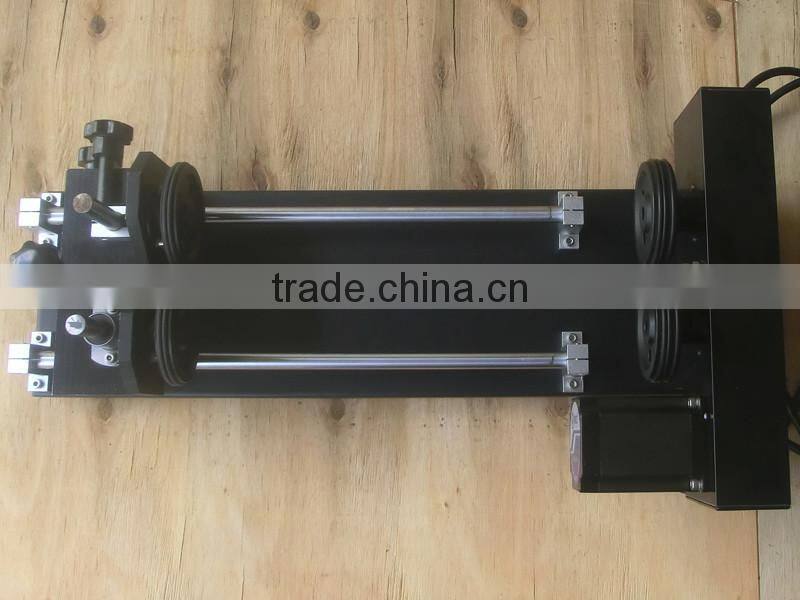 4 wheel roller type rim-drive laser rotary fixture attachment rotation axis for cylinrical object in CO2 laser engraver