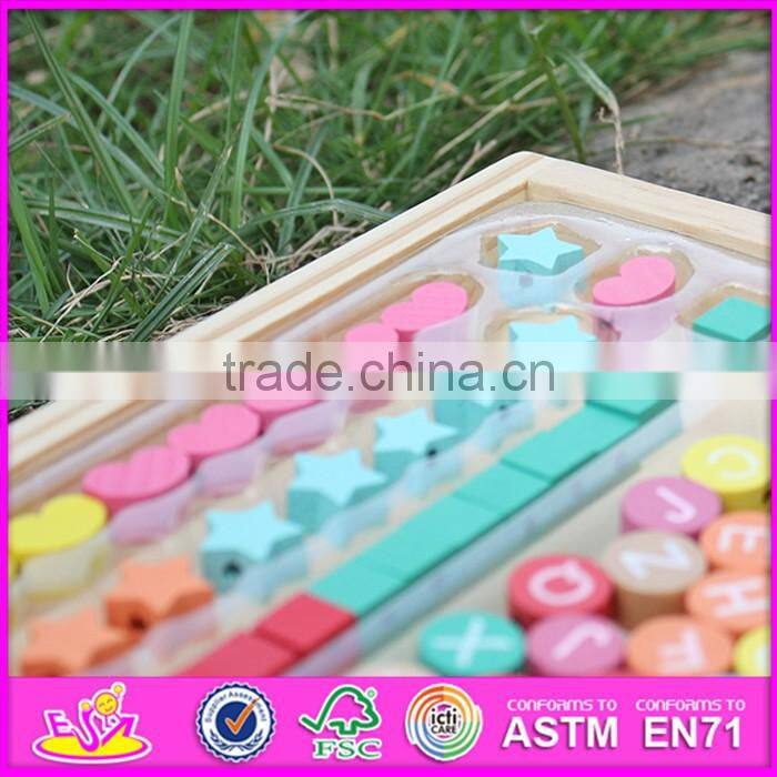 2016 new design funny wooden threading beads for toddlers W11E062
