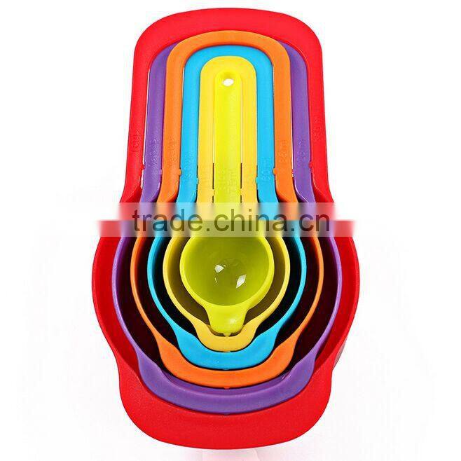 2017 GOOD QUALITY RAINBOW 10PCS MEASURING CUP MEASURING SPOONS