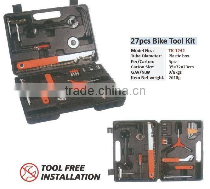 27pcs multi function bike repair tool kit,bike accessories for tire repair