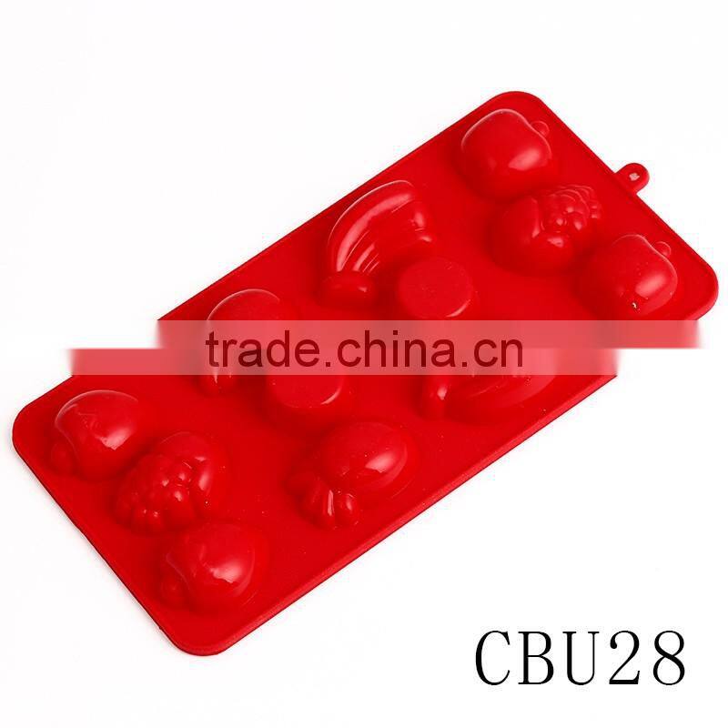 CBU28 FDA 12 connected Fruit shape silicone cake mould/ Pie pan