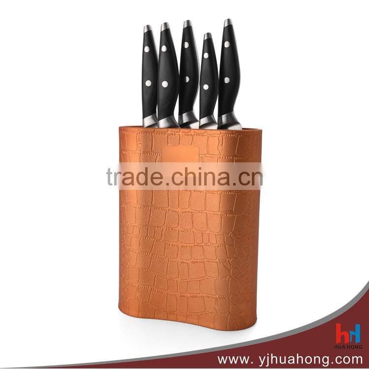 New Arrival Stainless Steel Double Forged Kitchen Knife Set with Wooden Block