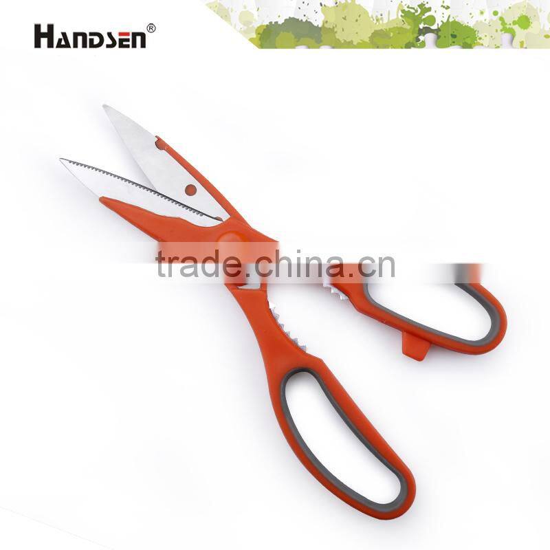 8-1/2" TPR soft grip handle durable blade kitchen use scissors
