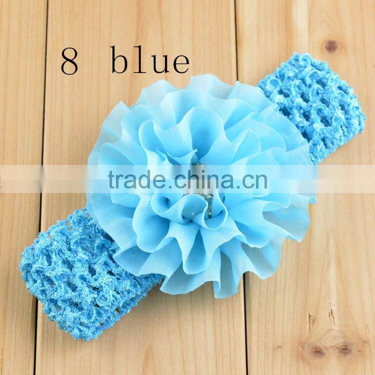 New Fashion Nice Baby Girl Turban Hairband /Lace Flower Baby Elastic Headband/Kids Hair Accessories Flower Lace Headband