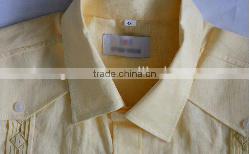 Men's 100% cotton Guayabera shirt with pintuck and embroidery