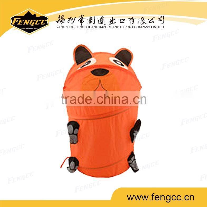 2016 hot sale promotion foldable polyester tiger animal toy laundry basket
