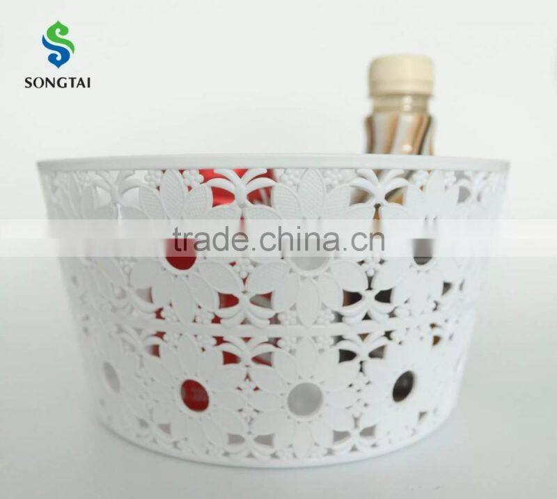 2016 new type pp circular plastic basket with sunflower