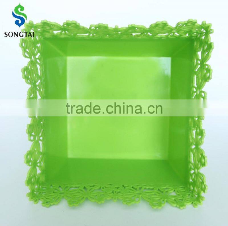 2016 new style plastic pp square fruit basket with sunflower