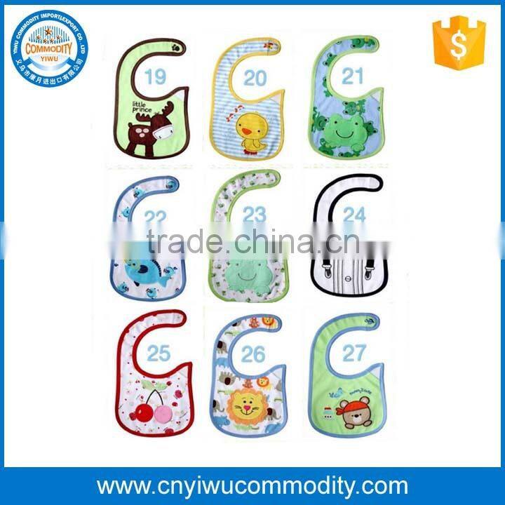 New embroidery cute baby bibs animals cotton baby bandana bibs