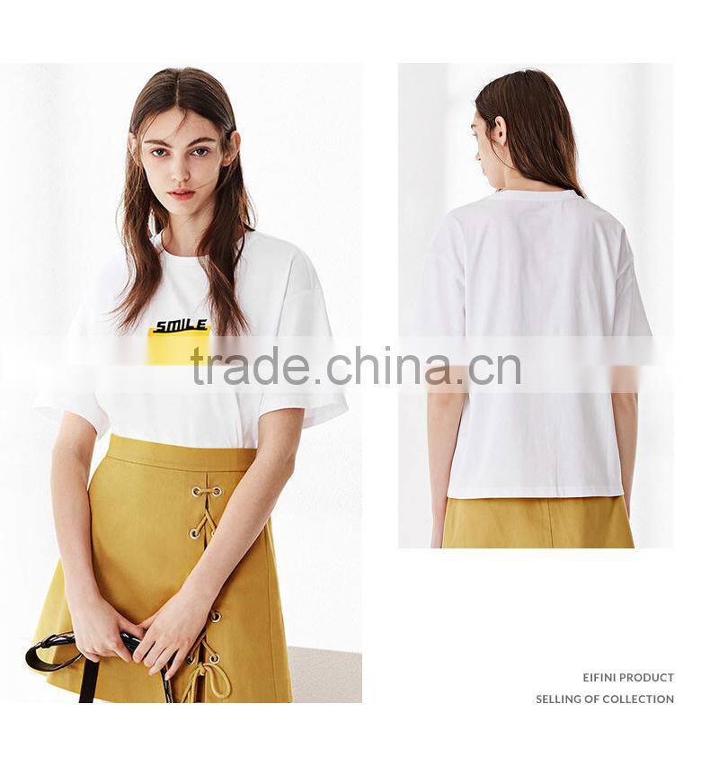 OEM Plain White Woman Fashion Design Custom Printing 100% Cotton Soft Loose Womens t shirt